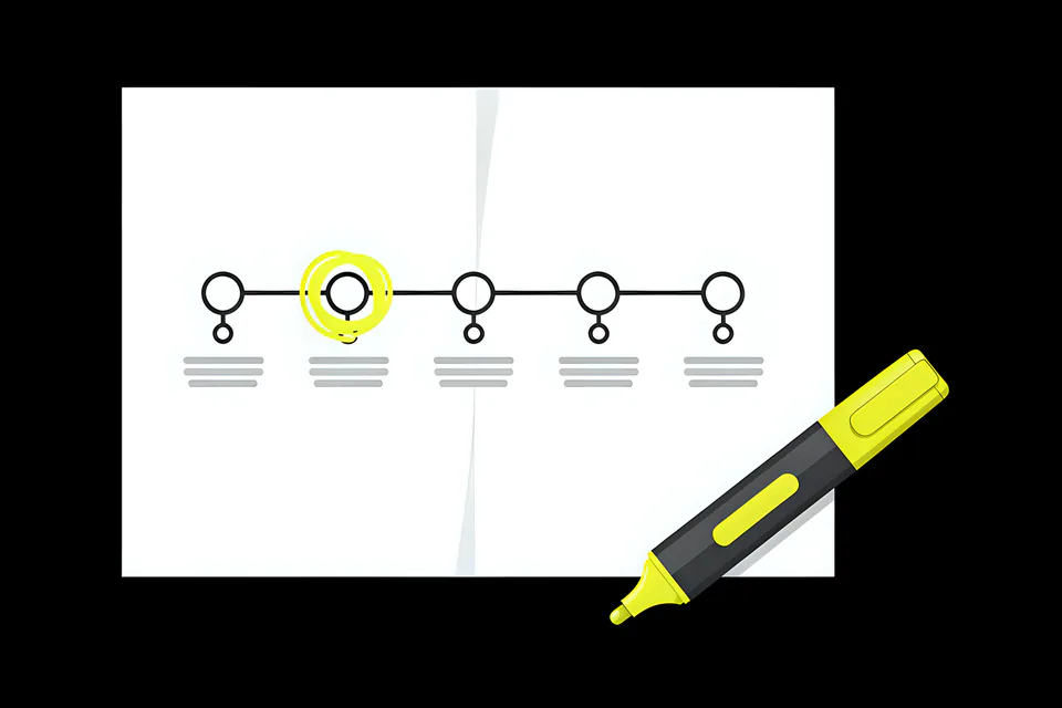 A leak map: a route of six checkpoints, three of them circled in yellow marker as the leaks found